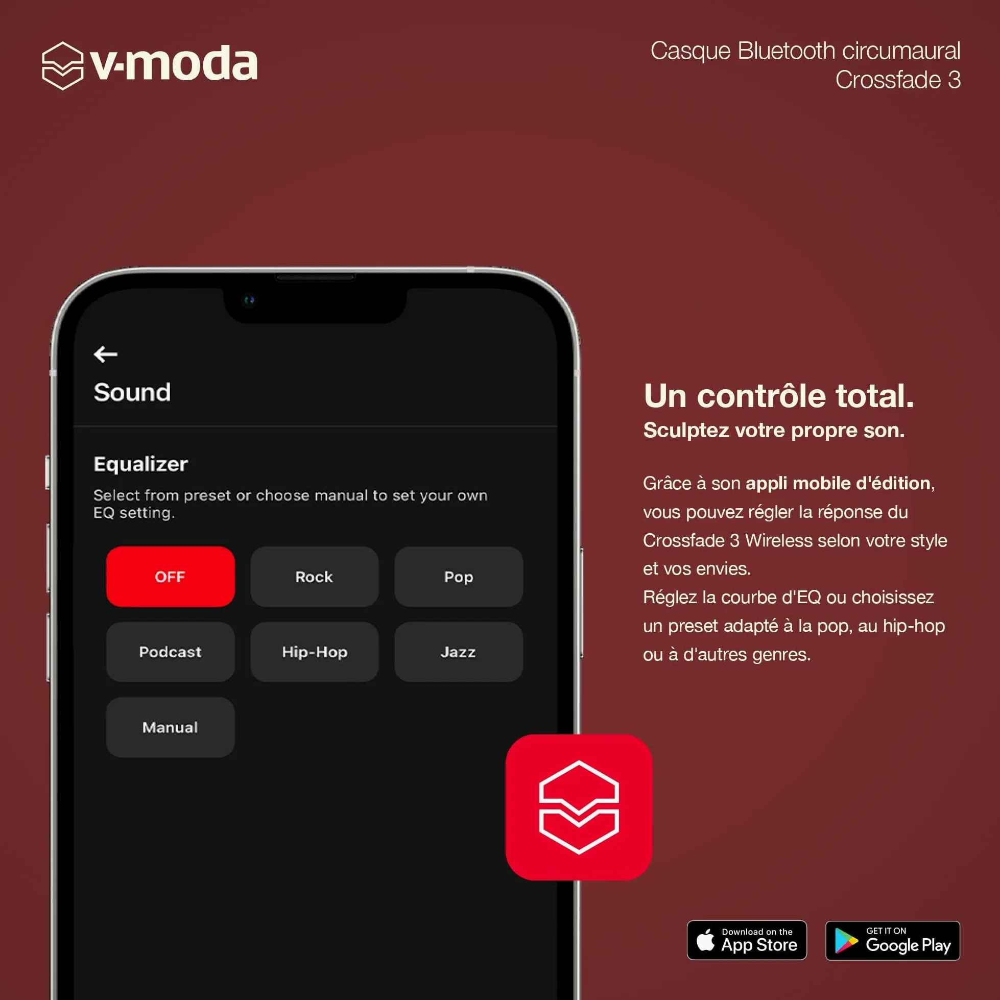 Crossfade 3 V-MODA | Le Casque Filaire circumaural favori des Meilleurs DJs | Un Son Punchy idéal pour l'ambiance survoltée des Clubs – Bronze Noir