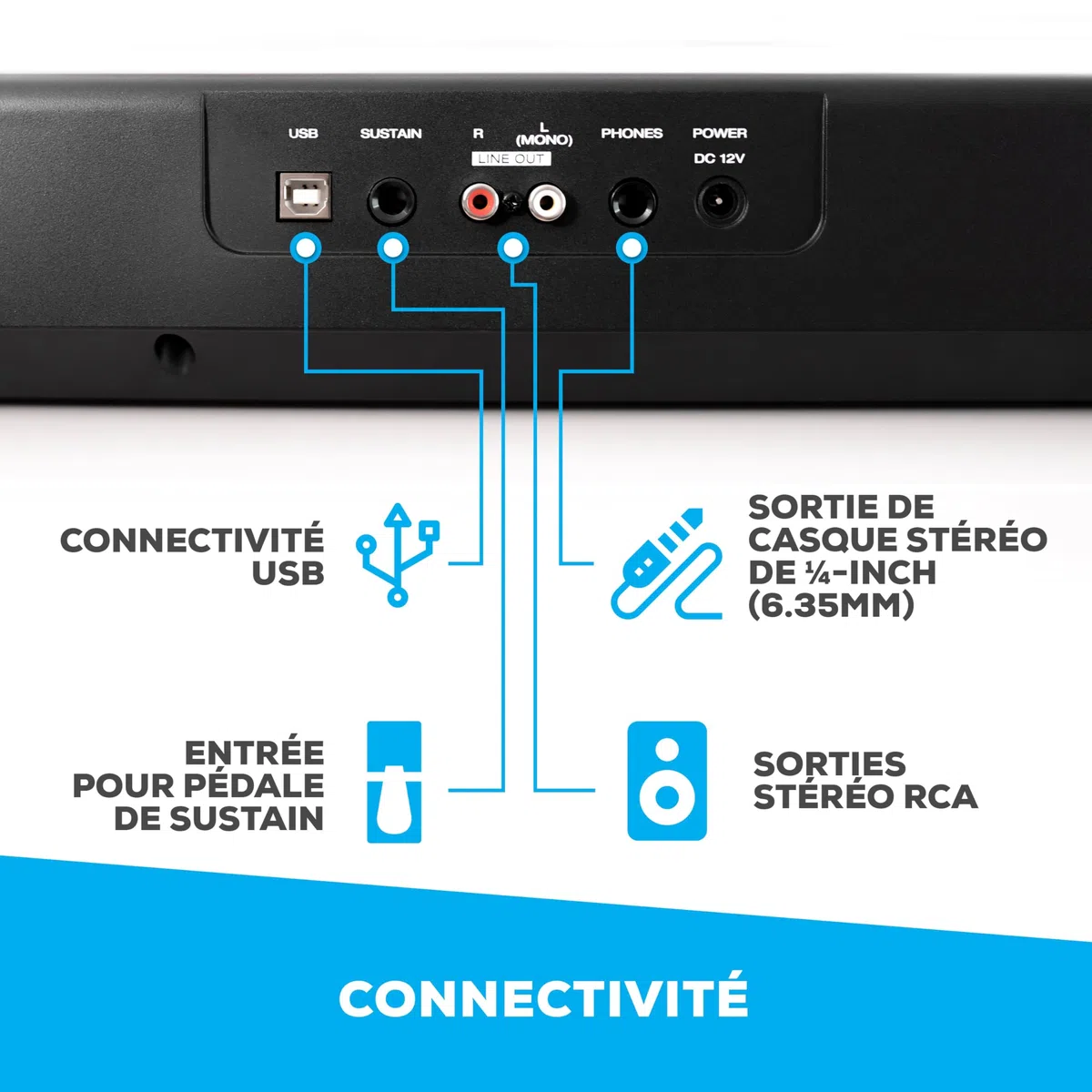 Alesis Recital Piano Numérique 88 Touches Semi-Lestées avec Enceintes Intégrées et Cours Gratuits
