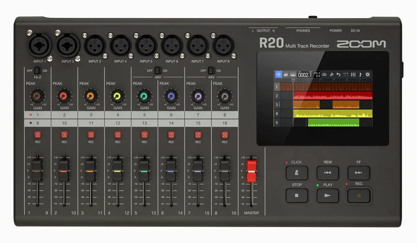 Zoom R20 - Enregistreur Multi-pistes numérique avec écran tactile et éditeur intégré