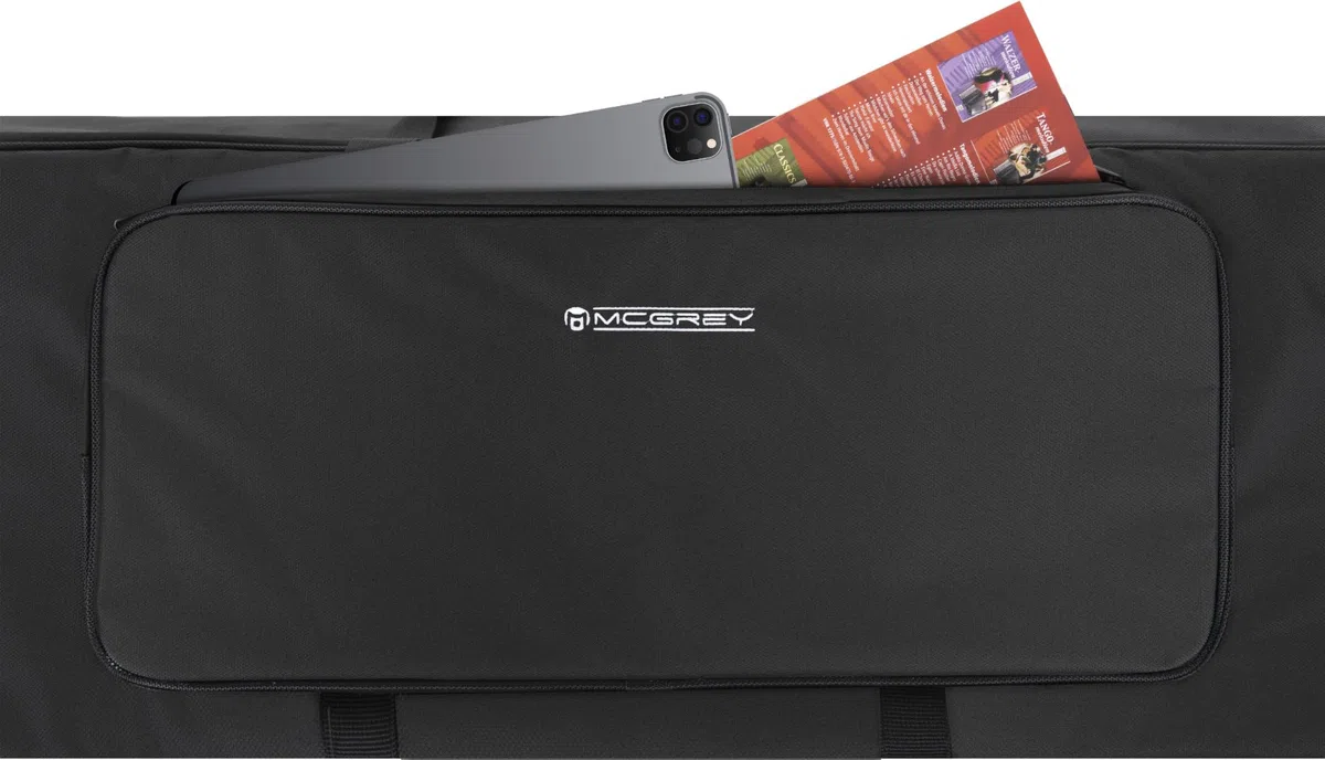 McGrey KBT-3223-88 Chariot de transport à roulettes pour clavier et piano avec 88 touches, léger, confortable et robuste, rembourrage intérieur épais, sac à dos rembourré, imperméable, noir