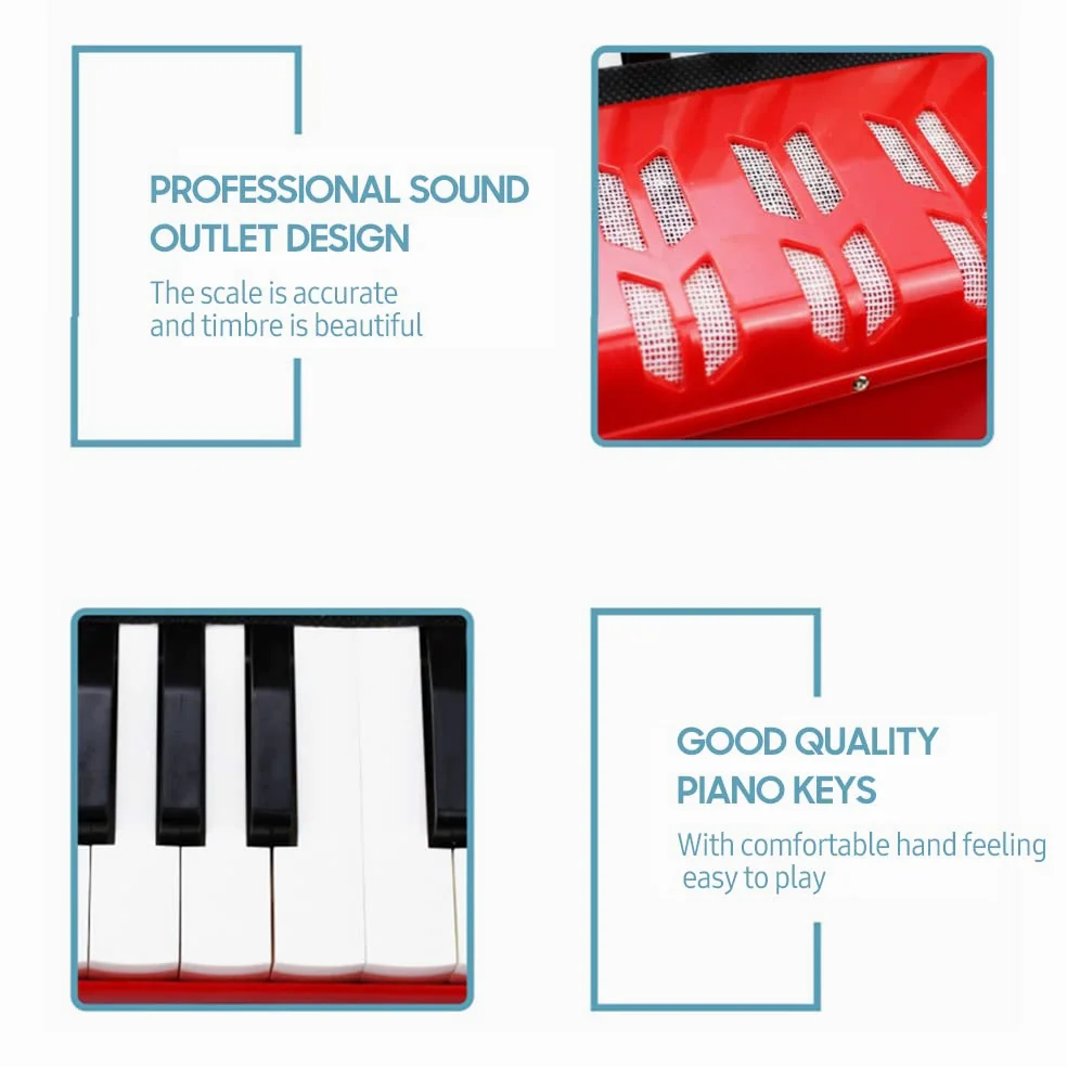 Enfants Enfants accordéon 17 Touches 8 Basses Mini Petit accordéon Instrument de Musique éducatif pour Cadeau d'anniversaire débutant