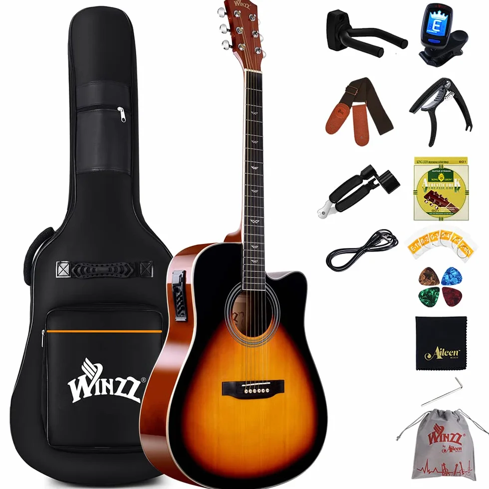 Winzz Guitare Acoustique Sunburst……