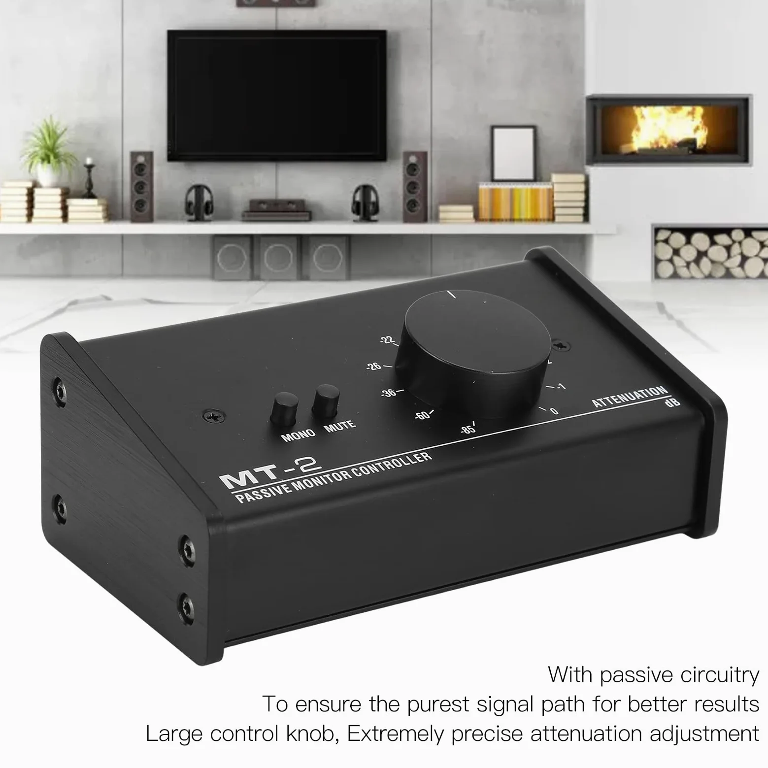 Contrôleur de volume stéréo passif, contrôleur de moniteur passif Interface XLR et 3,5 mm Réglage précis Plug and Play Contrôle de la sourdine pour ordinateur de bureau