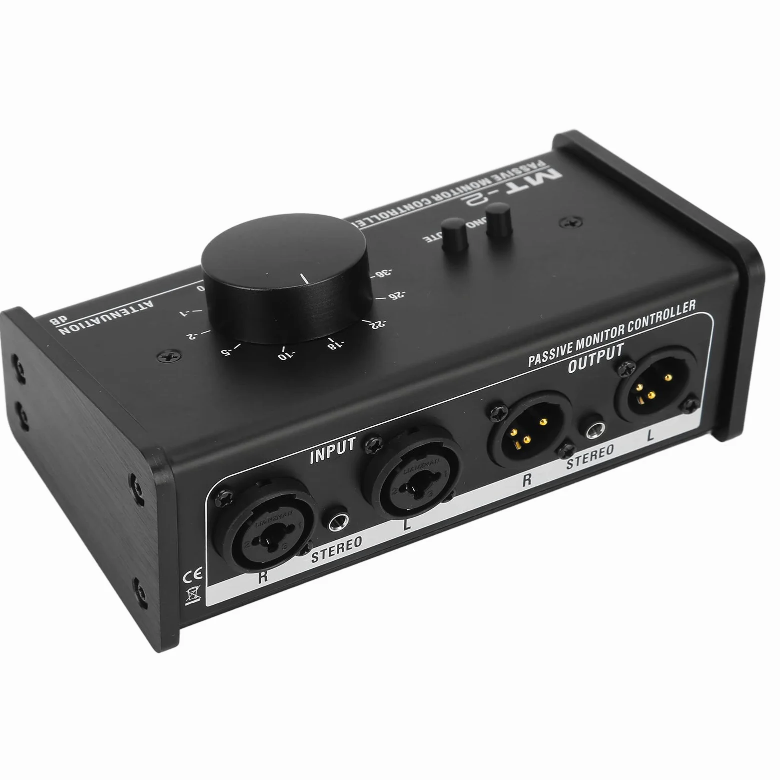 Contrôleur de volume stéréo passif, contrôleur de moniteur passif Interface XLR et 3,5 mm Réglage précis Plug and Play Contrôle de la sourdine pour ordinateur de bureau