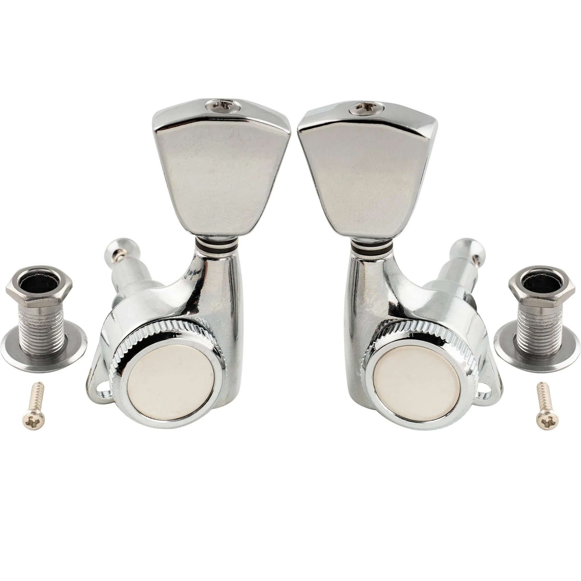 Musiclily Pro 3x3 Ratio 18:1 Guitare Mécaniques Bloquante Locking Tuners Boutons Keystone pour Guitare électrique/Acoustique Style LP, Chrome