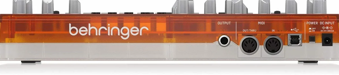 Behringer TD-3-TG Synthétiseur de ligne de basse analogique avec VCO, VCF, séquenceur 16 pas, effets de distorsion et chaîne poly 16 voix, compatible PC et Mac