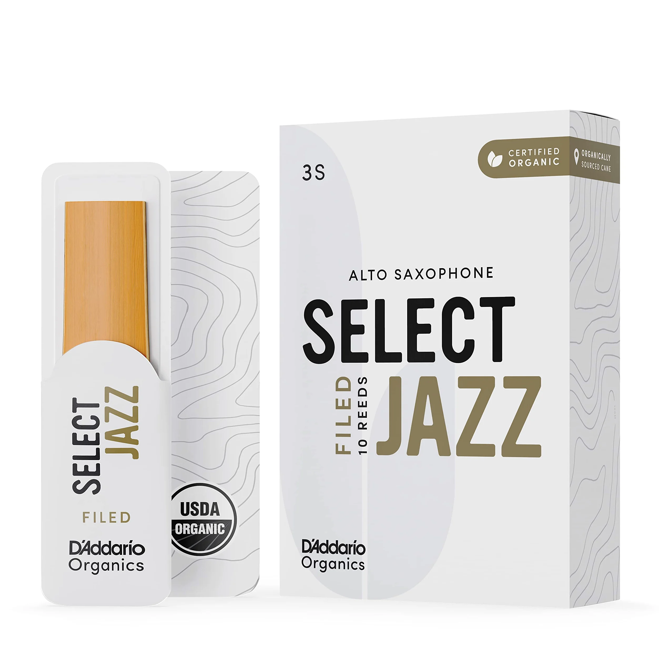 D'Addario Organique Select Jazz Filed Alto Anches de Saxophone - Anches Sax - 3 Doux, 5 Paquet