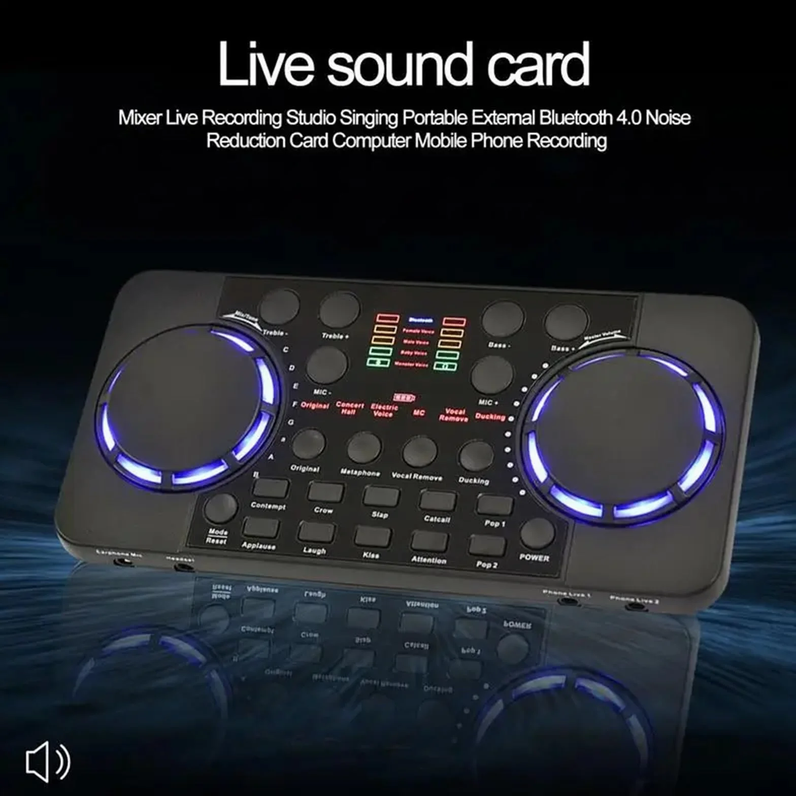 Contrôleur dj Mini mélangeur * dio avec dents bleues, carte son Portable, DJ 16 effets numériques, Console de réduction du bruit, enregistrement USB for le chant Table de mixage DJ