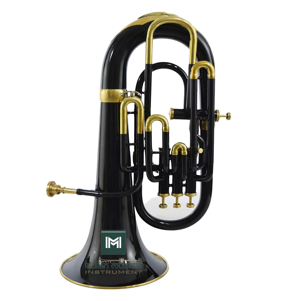 Euphonium 4 valves Sib avec embouchure et étui de transport Noir/doré