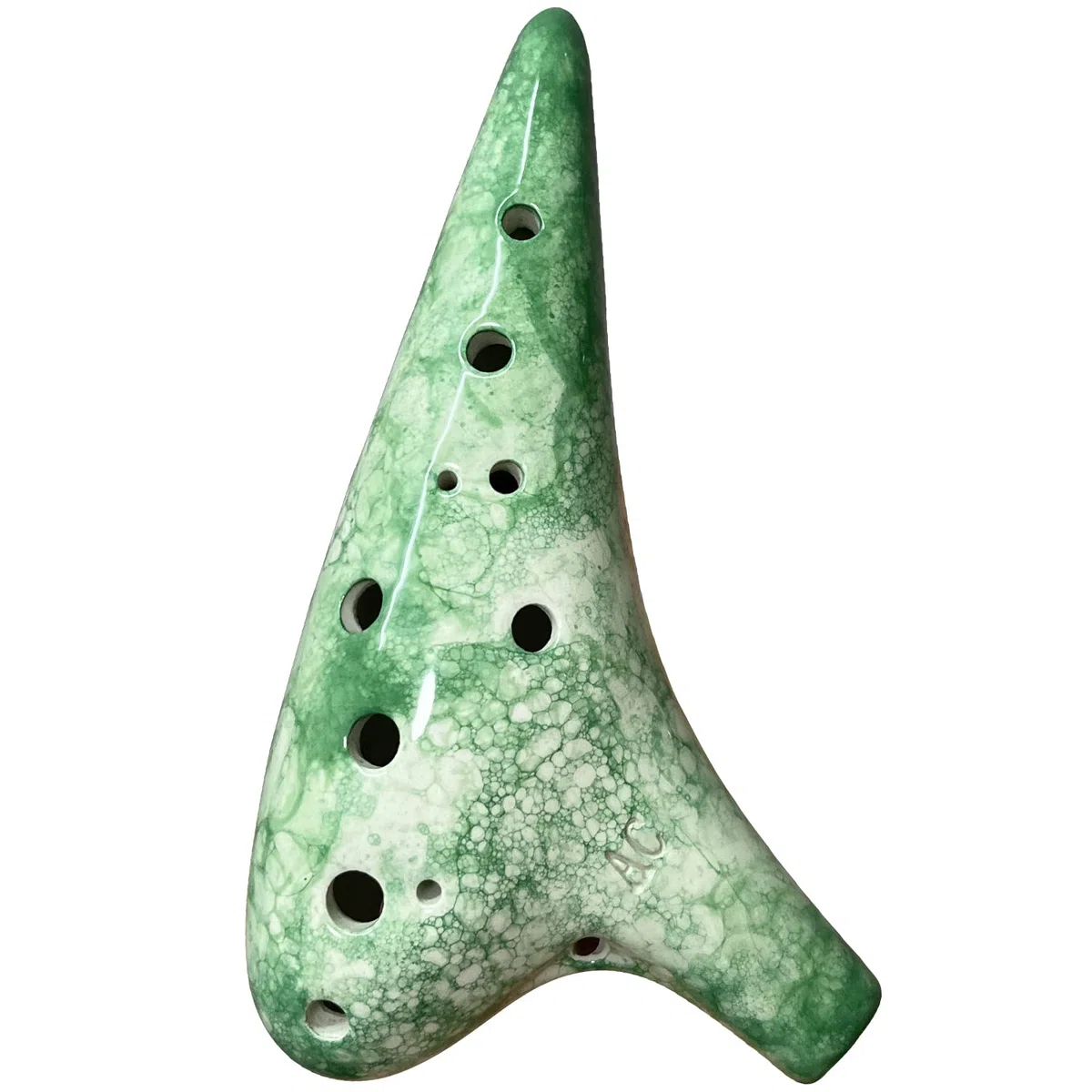 Ocarina Ocarina 12 trous avec livre de chansons pour débutant, ocarina alto do en céramique (vert bulle)