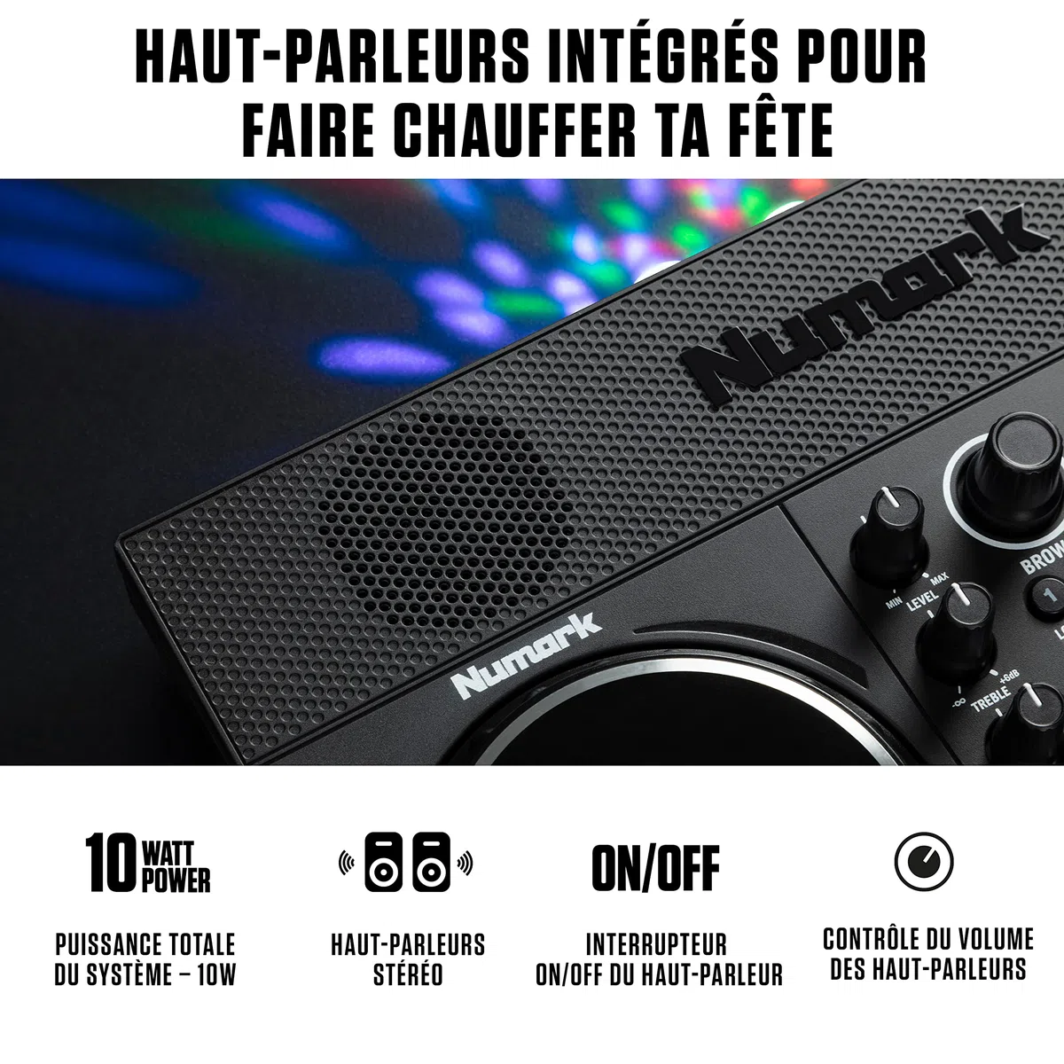Numark Party Mix Live Platine DJ avec Enceintes Intégrées, Jeux de Lumière LED, Table de Mixage, avec Serato DJ Lite