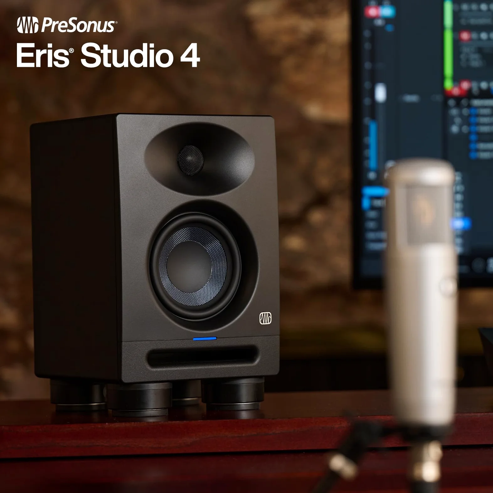 PreSonus Eris Studio 4, Moniteur de Studio Actif 4,5" a 2 Voies avec Guide d'Ondes EBM