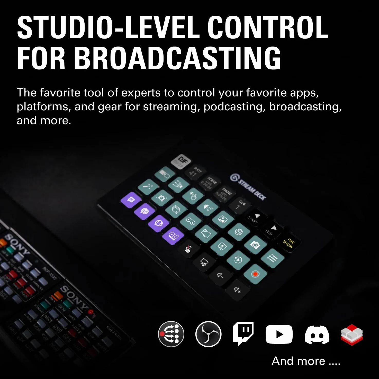 Elgato Stream Deck XL – Contrôleur de studio avancé, 32 touches macro, déclenchement d’actions dans les applications et les logiciels comme OBS, Twitch, ​YouTube et d’autres, compatible Mac et PC