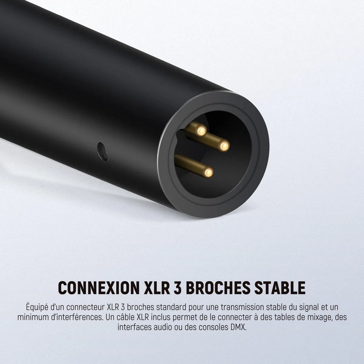 NEEWER Microphone Dynamique Cardioïde avec Câble Mâle XLR à Femelle XLR, Construction Métallique Rigide pour Pickup Professionnel d'Instruments de Musique, Voix, Radiodiffusion, Discours, Noir(NW-040)
