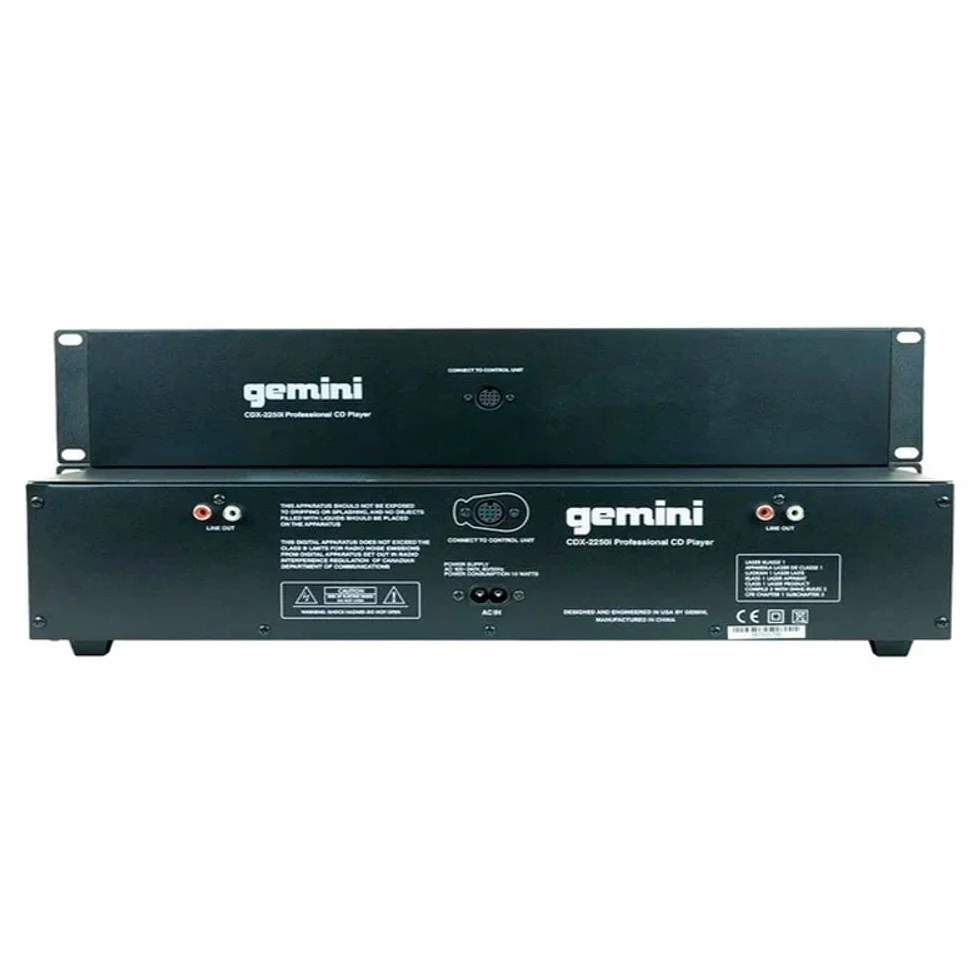 Gemini Sound CDX-2250i – Equipement DJ professionnel rackable 2U avec contrôle Audio Pitch, Lecteur CD multimédia compatible avec CD audio, CD-R et MP3 sur supports USB