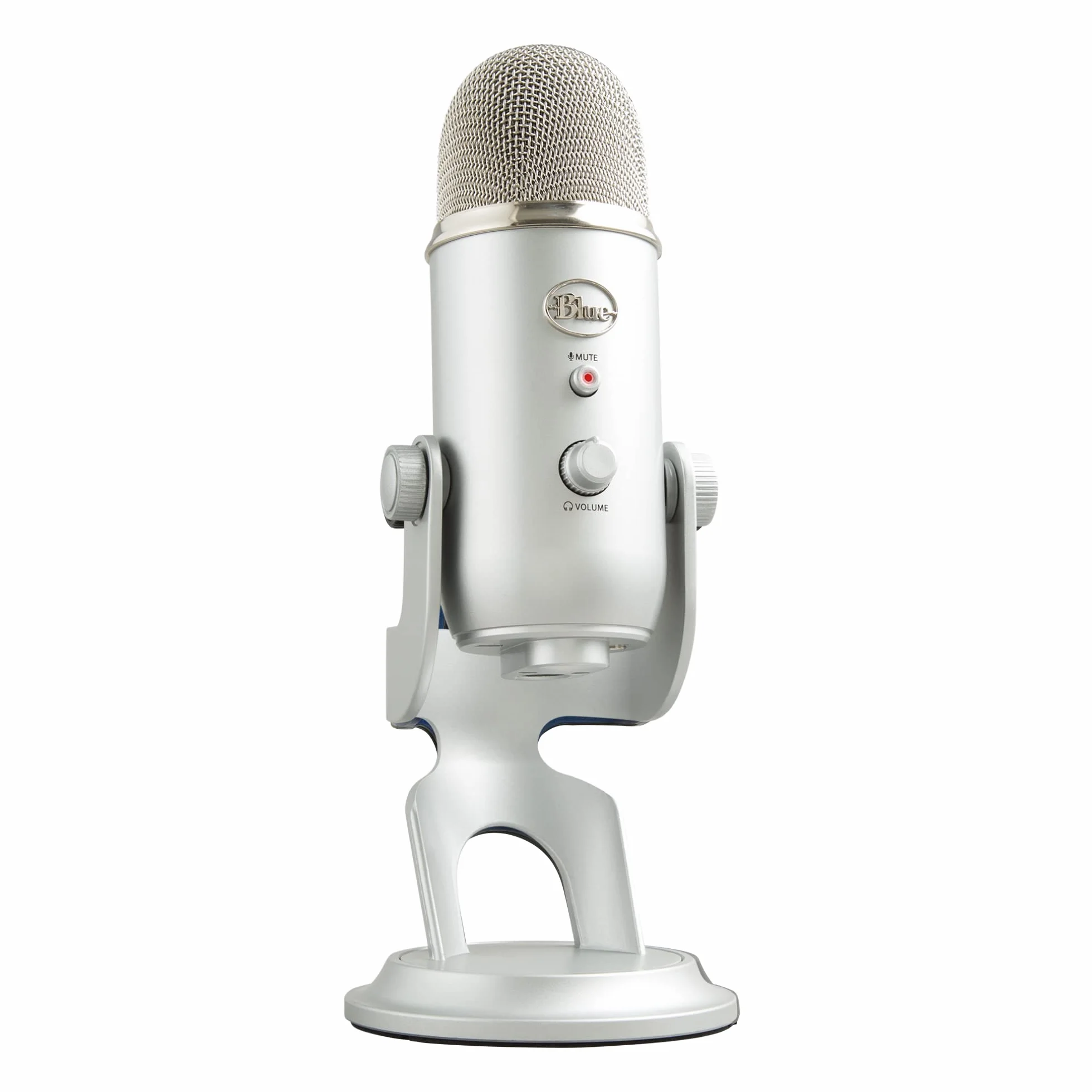 Blue Microphones Yeti, Micro USB pour Enregistrer, Streaming, Gaming, Podcast, Micro Gaming condensateur, Micro PC & Mac avec Effets Blue VO!CE, Support ajustable, Plug and Play - Argent
