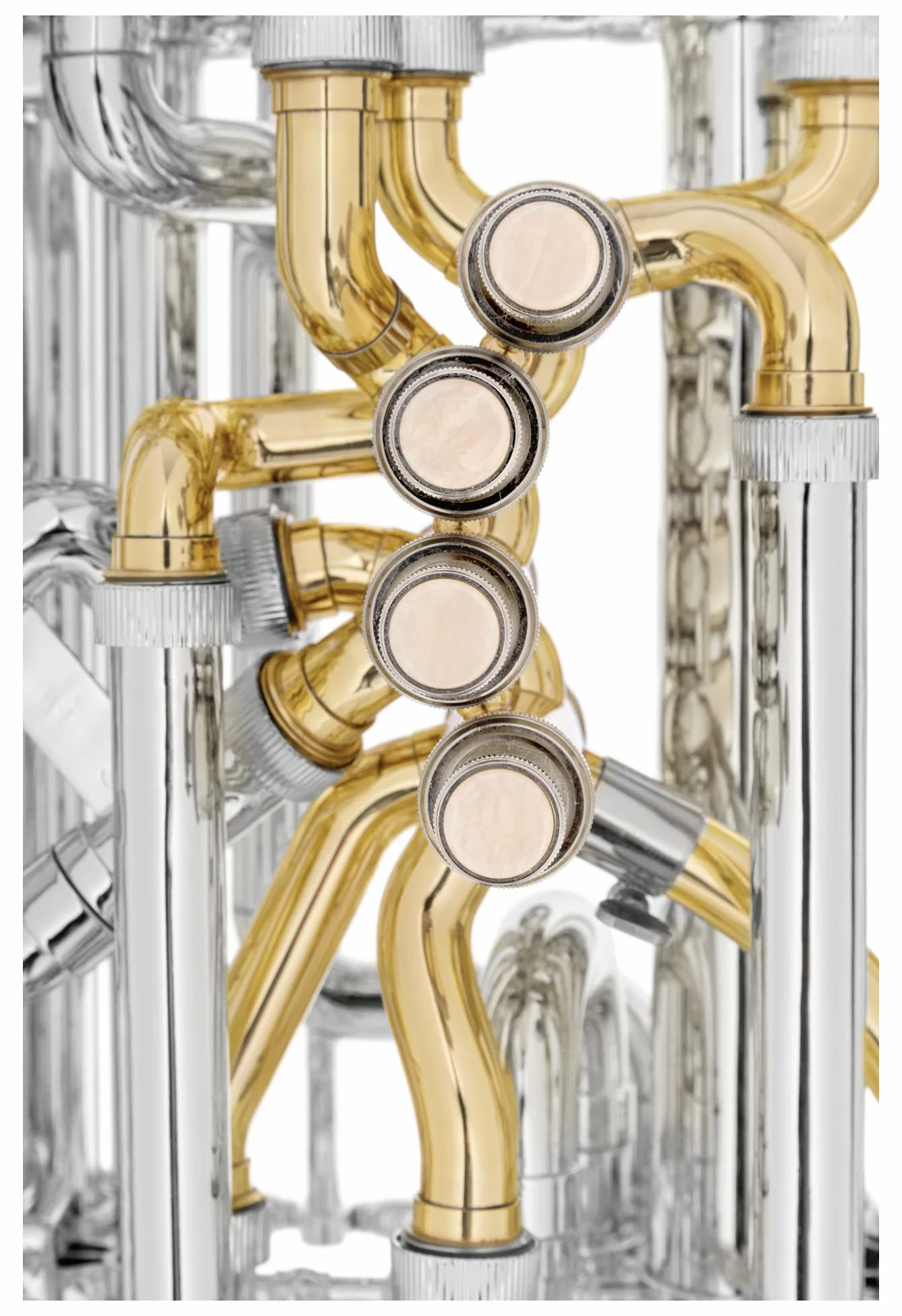 Classic Cantabile MardiBrass Tuba Bb en plastique - Extrêmement légère et très stable - Corps en ABS plastique - Soudure et mécanisme en laiton - avec housse & embouchure - Couleur : argent
