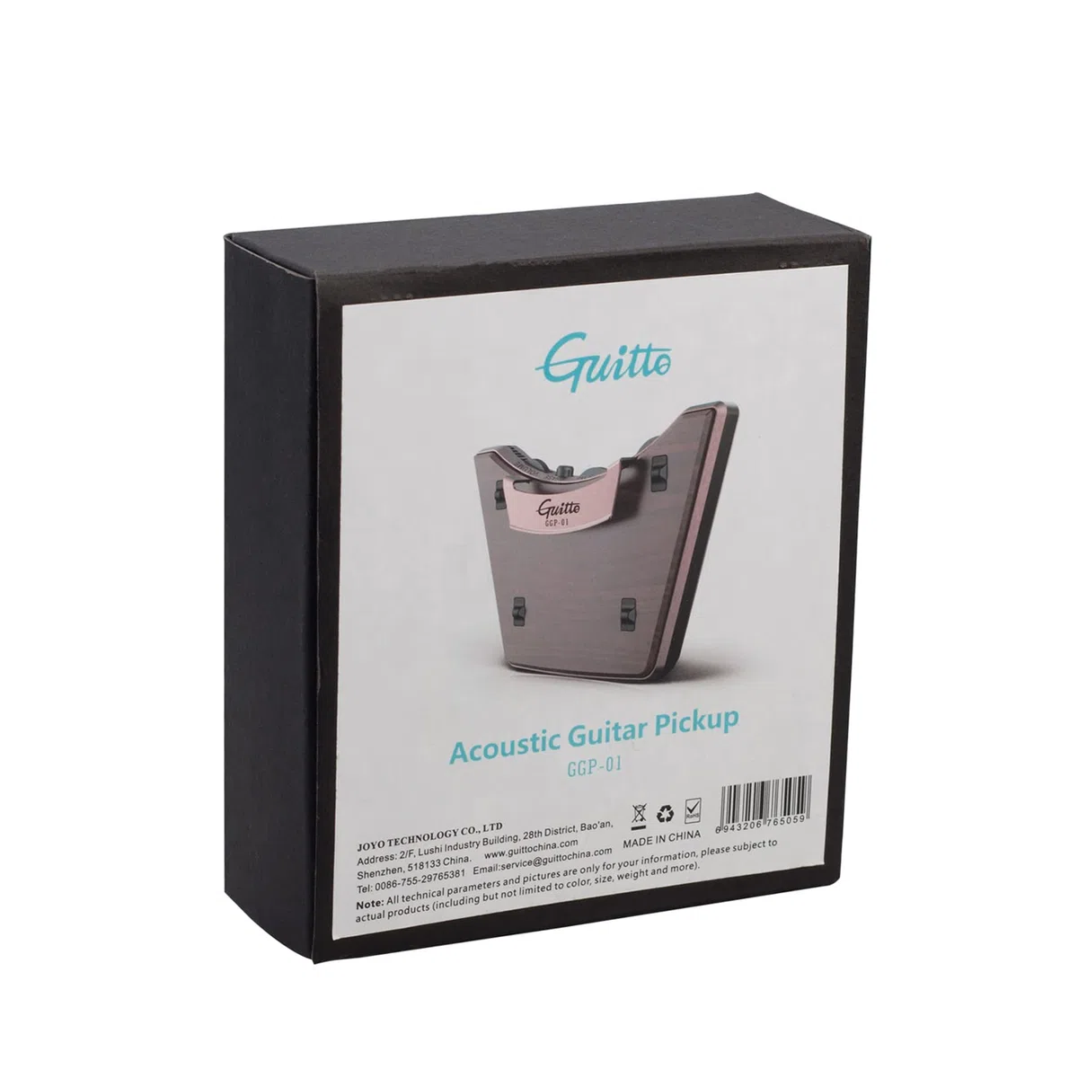 Micro de guitare acoustique - Double mode de micro piézo + micro - Prend en charge le volume et le réglage de la tonalité - Fonction de phase - Installation facile pour guitares folk classiques
