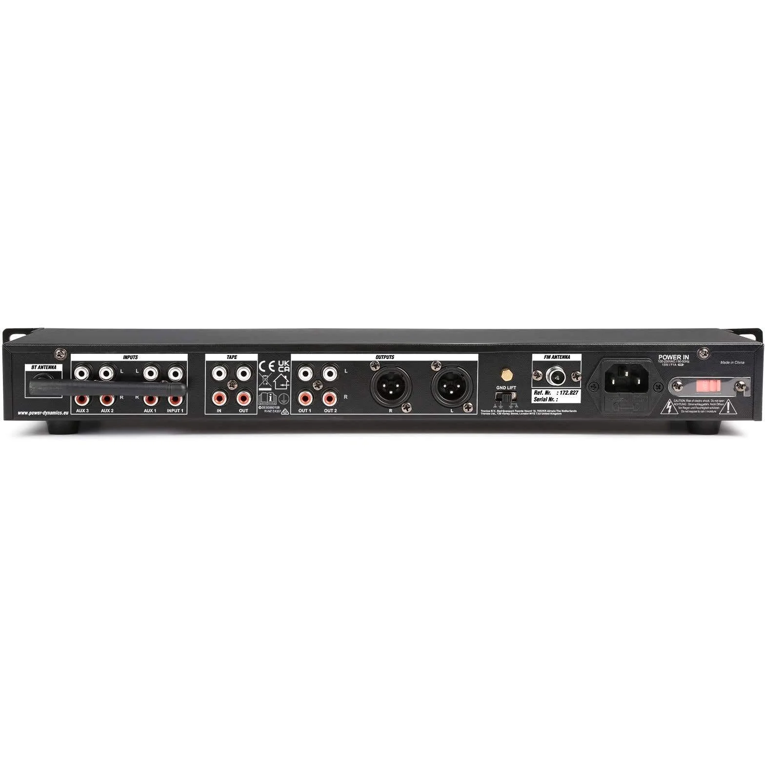 Power Dynamics PDC75 Lecteur Multimédia avec Enregistreur, Commutateur Audio, Enregistreur, Public Address, Bluetooth, USB, SD, MP3, Radio, Branchements Microphones