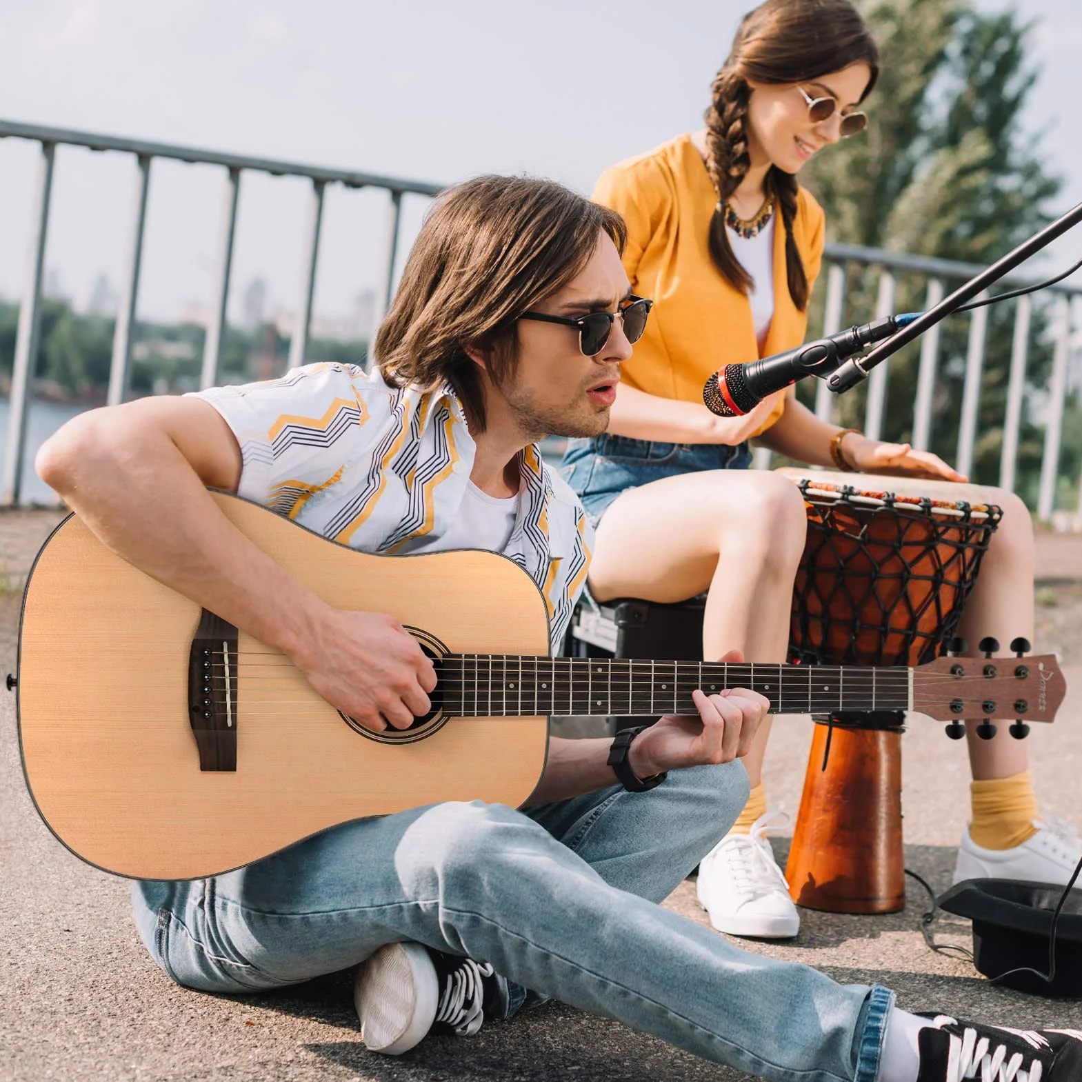 Donner 3/4 Guitare Acoustique Adulte Debutant Guitare Folk 36 Pouces Guitare Kit de Voyage avec Sac Capo Tuner(Naturel)