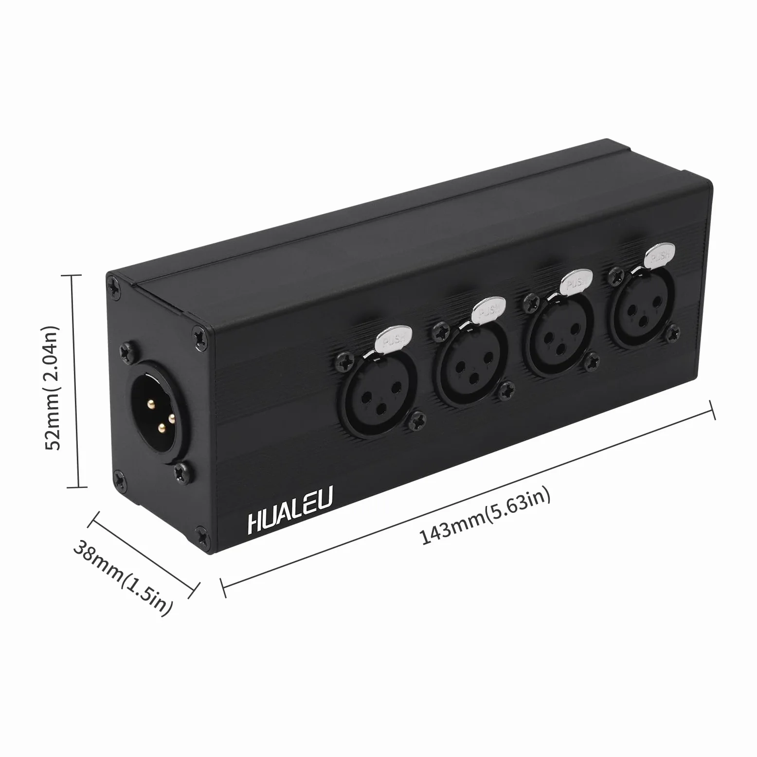 Répartiteur XLR 3 broches 1 mâle vers 4 femelles, adaptateur de connexion parallèle XLR 4 entrées et une sortie, quatre entrées microphone converties en une sortie, répartiteur Aduio de 10,2 cm