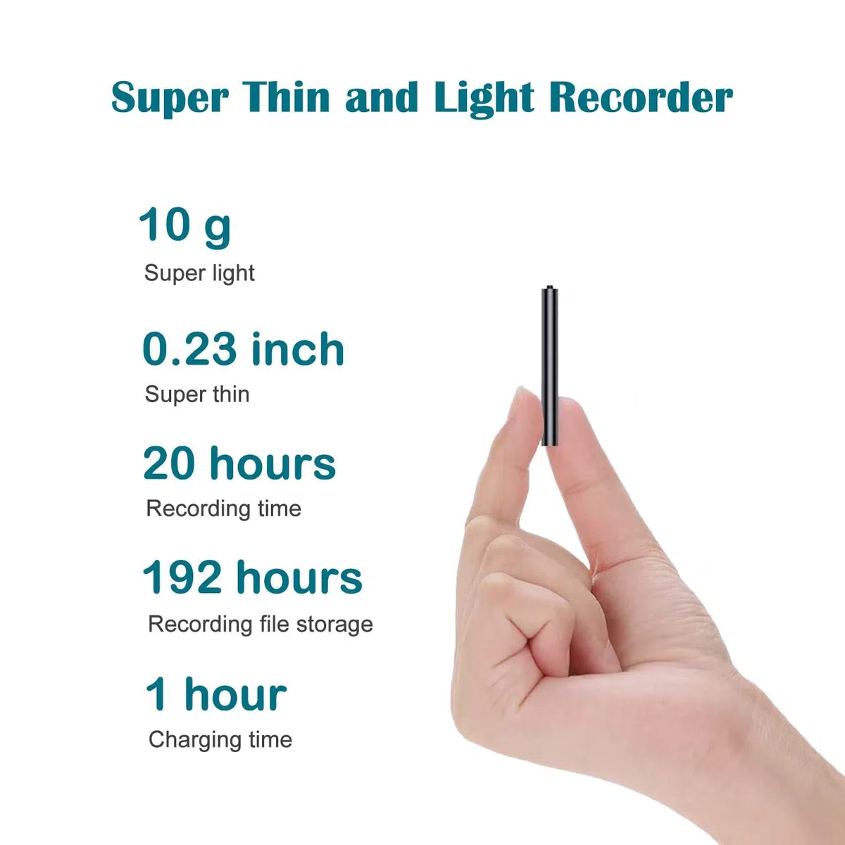 Mini enregistreur vocal - 16 Go - Avec activation vocale - Rechargeable par USB - Pour réunions, interviews, leçons