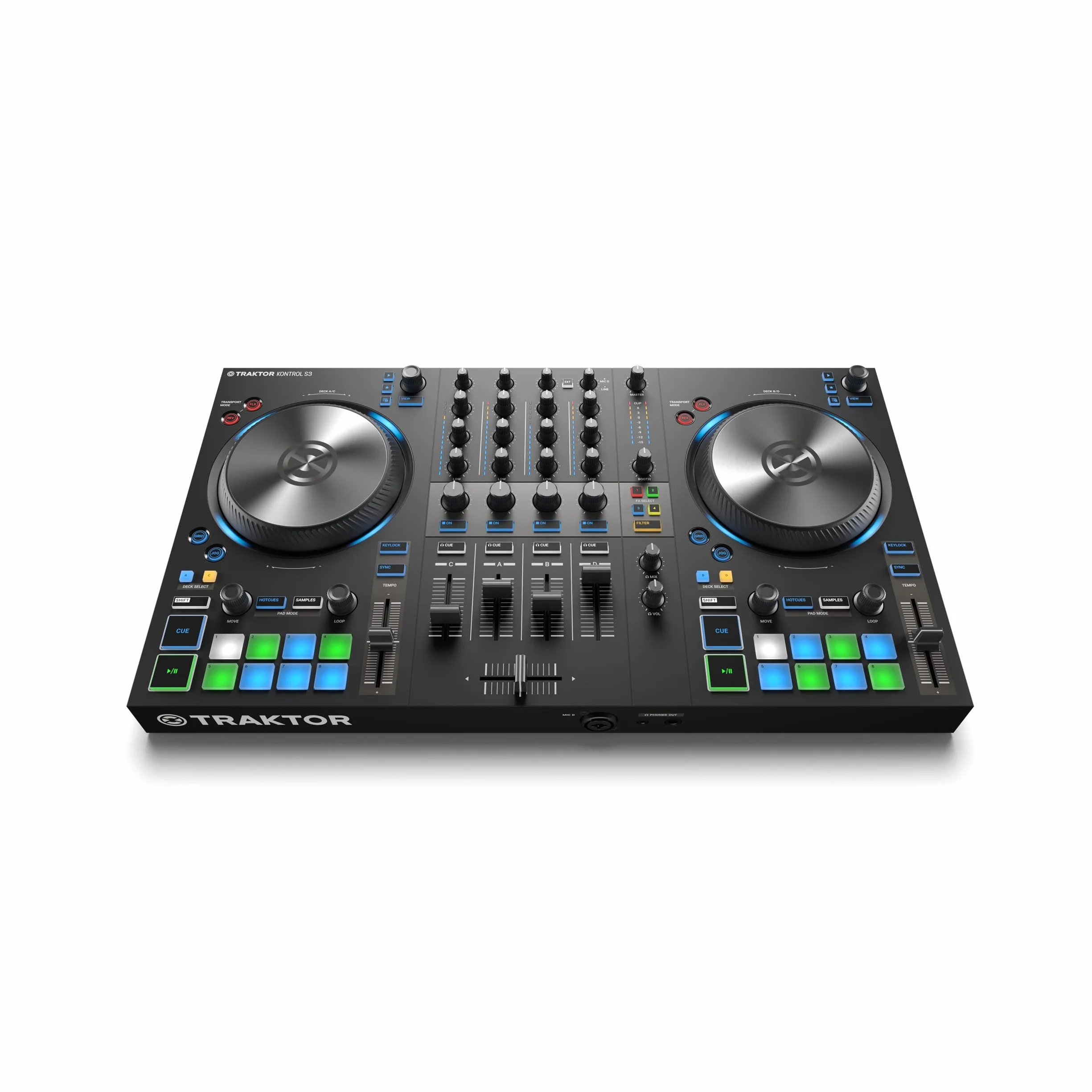 Native Instruments Tracteur Kontrol S3 Contrôleur DJ 4 canaux 16 pads Carte son intégrée Tracteur Pro 4