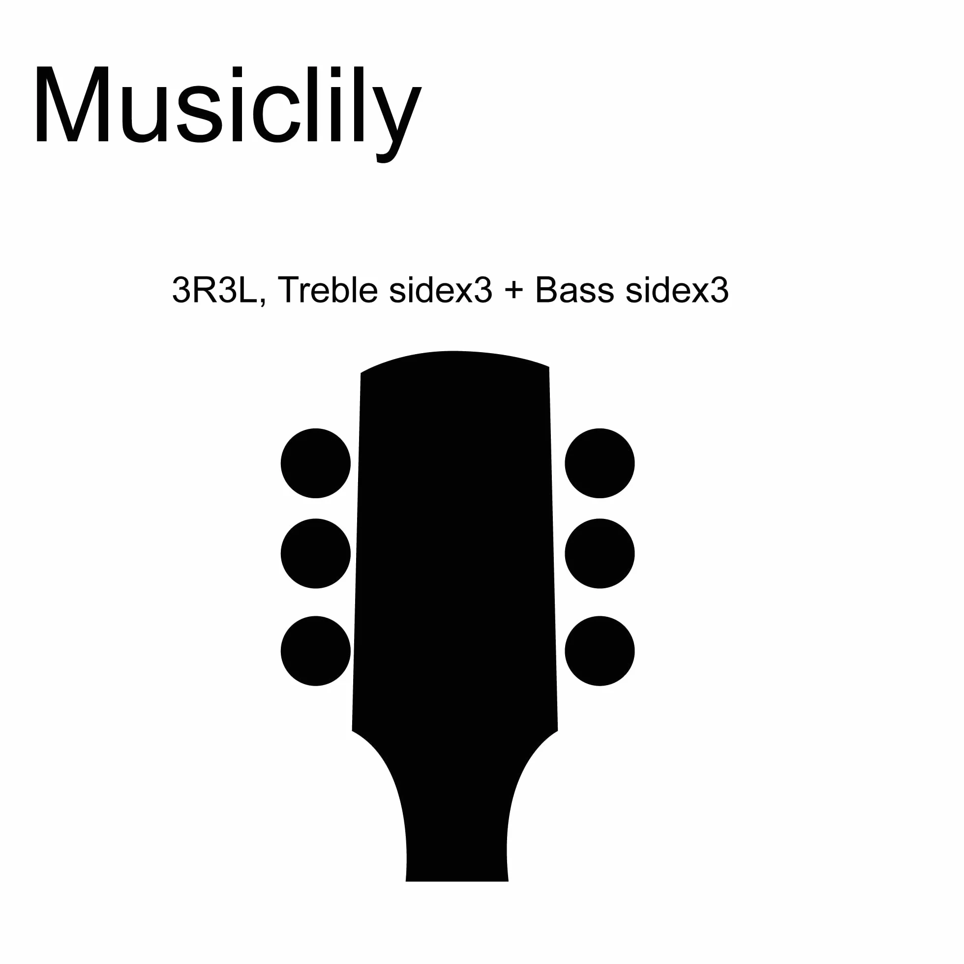 Musiclily Pro 3x3 Ratio 18:1 Guitare Mécaniques Bloquante Locking Tuners Boutons Keystone pour Guitare électrique/Acoustique Style LP, Chrome