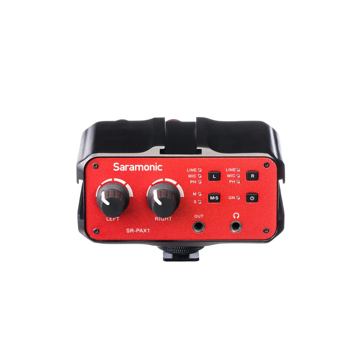 Saramonic 2-Ch XLR, 1/4" & 1/8" sur caméra mélangeur avec préamplis, Sortie Casque pour Appareil Photo Reflex numérique/sans Miroir/vidéo (SR-PAX1)