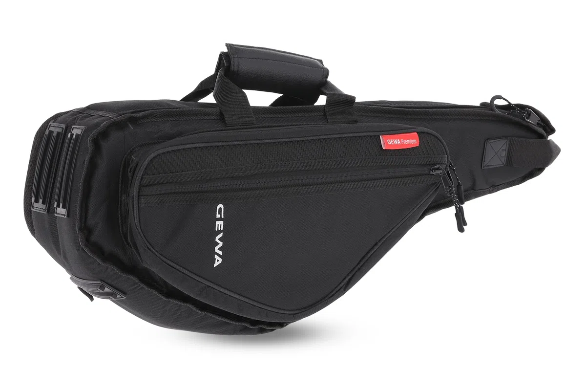 GEWA sac de transport Premium pour saxophone alto - Cordura 600 Denier - Résistant à la déchirure et à l'eau - Rembourrage de 30 mm - Poche pour le bocal - Noir