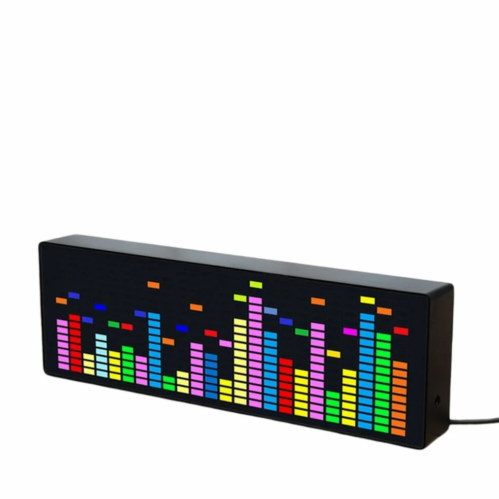 DAZZLEEX Indicateur de spectre audio à LED pour musique, VFD, affichage de l'atmosphère audio, horloge de mélange de couleurs, contrôle vocal