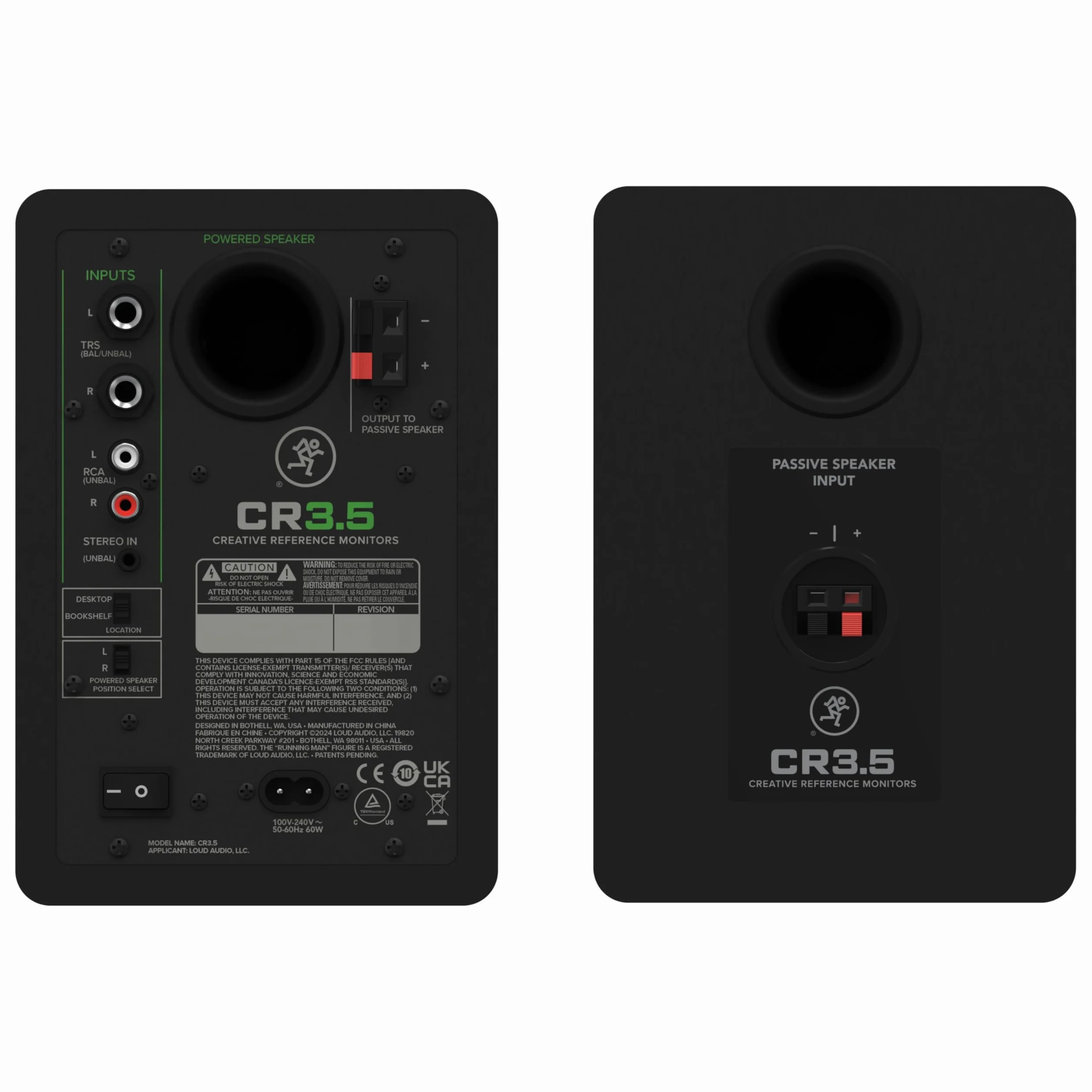 Mackie Moniteurs de studio alimentés 3ème génération CR3.5 (3,5