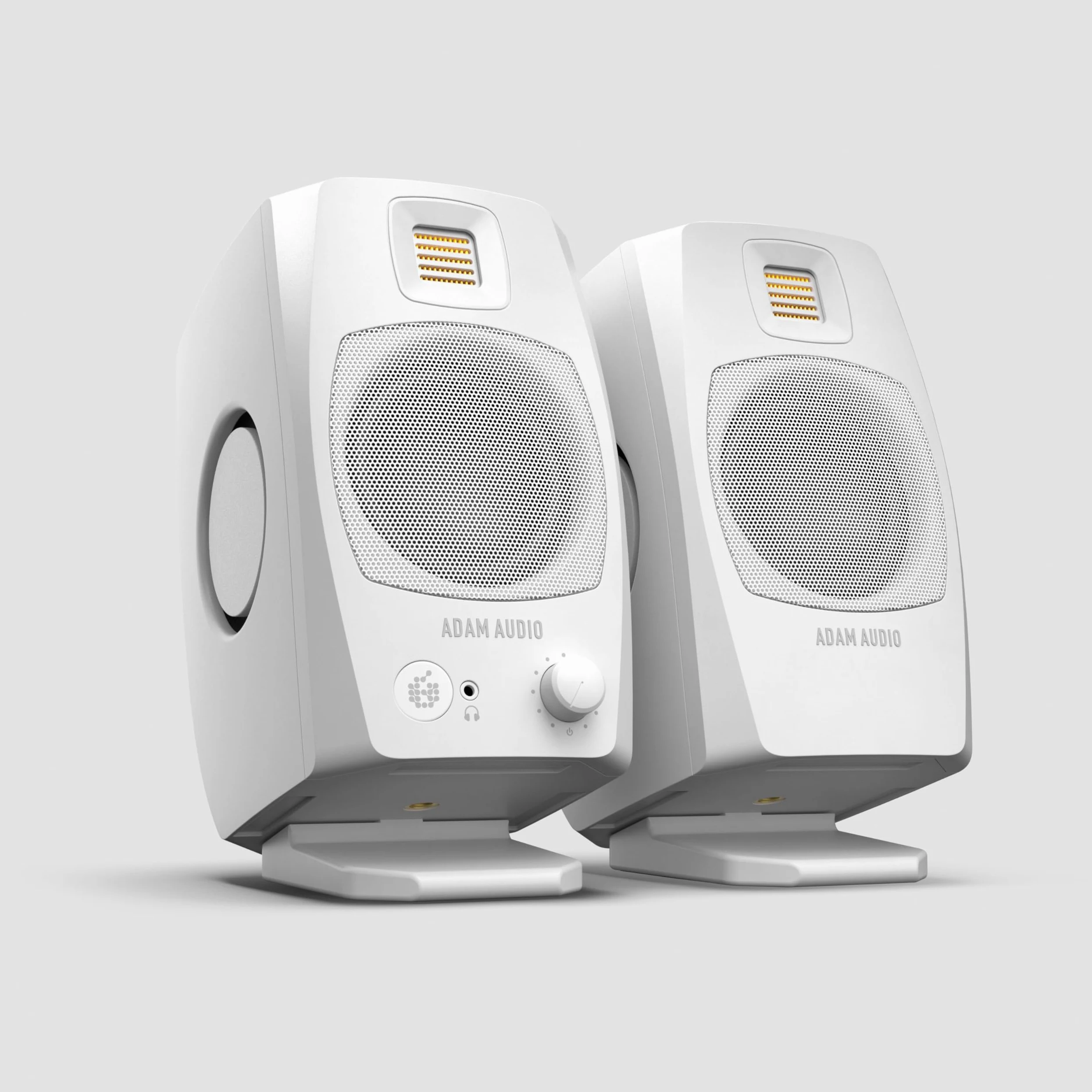 Système de monitoring de bureau amplifié ADAM Audio D3V avec port USB-C (vendues par paire, couleur blanche)