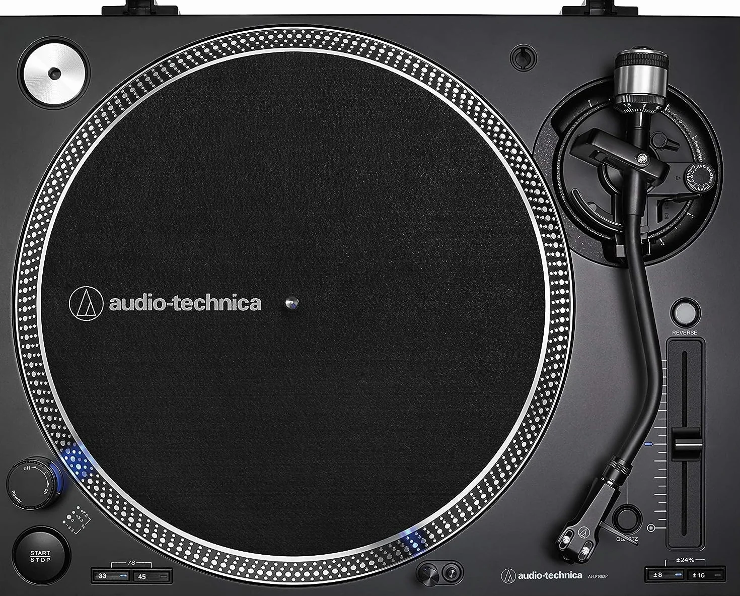 Audio-Technica LP140XPBKEUK Platine professionnelle à Entraînement Direct Noir