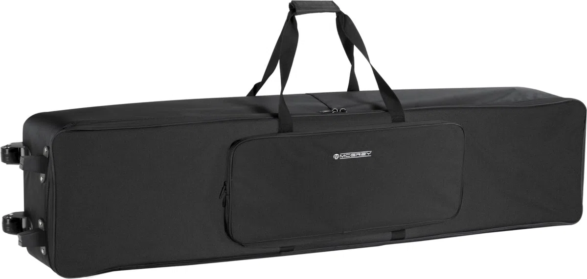 McGrey KBT-3223-88 Chariot de transport à roulettes pour clavier et piano avec 88 touches, léger, confortable et robuste, rembourrage intérieur épais, sac à dos rembourré, imperméable, noir