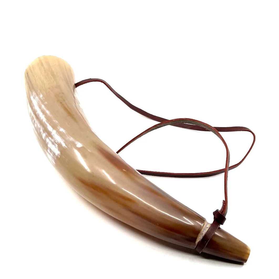 HORNCRAFT Bugle en corne de bœuf | Corne de guerre viking | Trompette sonore de combat | 33 cm | clairon poli léger | Chasse de style trompette | Parfait pour la reconstitution