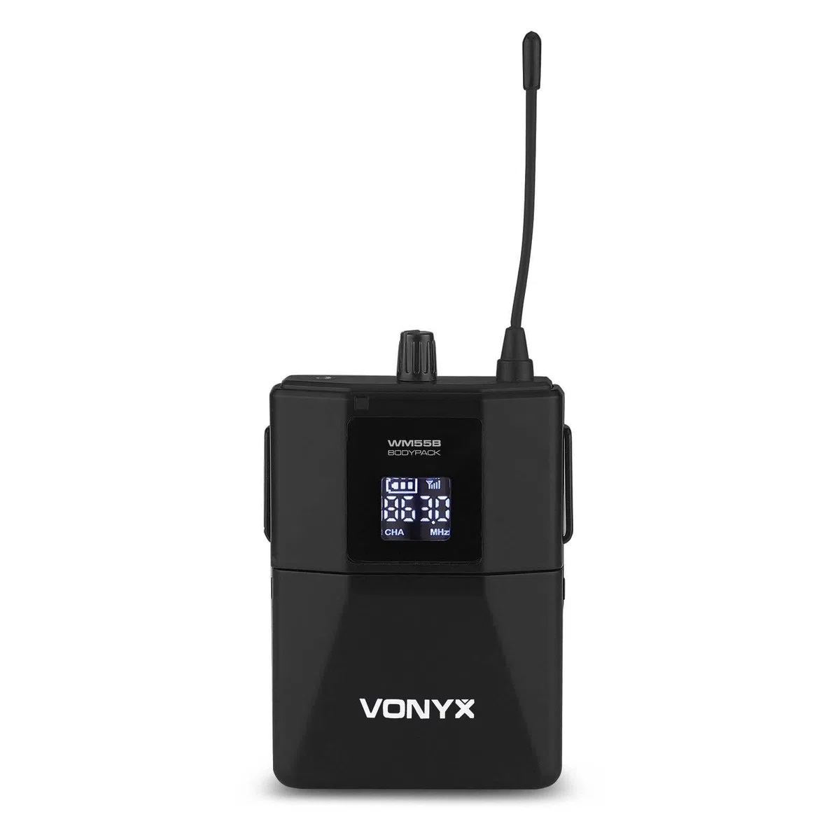 VONYX WM55B Ensemble Microphone sans Fil UHF avec Émetteur BodyPack - Micro Cravate, Micro Casque, Récepteur sans Fil Jack 6,35 mm, 10 Canaux, Idéal pour Les Plateaux TV, Productions, Animateurs